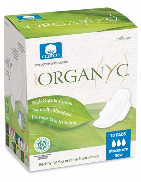 Compresas dia c/alas (bolsa ind) 100% algodón orgánico Organyc 10 uds - Imagen 1