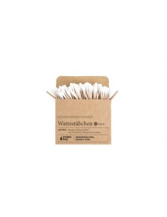 Bastoncillos de oido de bambú y algodón ecológico, 100 ud