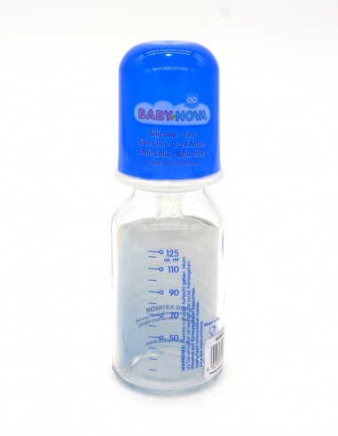 Biberón vidrio borosilicato, tetina silicona, 125ml - Imagen 2