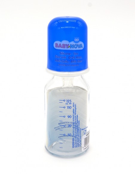 Biberón vidrio borosilicato, tetina silicona, 125ml - Imagen 2