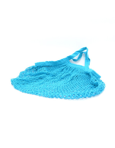 Bolsa malla turquesa  algodón bio - Imagen 1