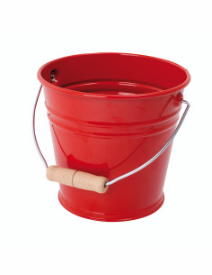 Cubo de arena para niños Redecker metal rojo 15
