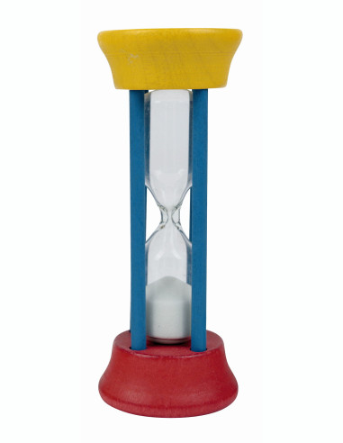 Reloj arena Redecker madera de haya azul y amarillo 10 cm - Imagen 1
