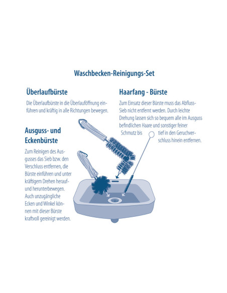 Set de 3 cepillos de limpieza de desagüe Redecker madera de haya metal fibre cerda - Imagen 2