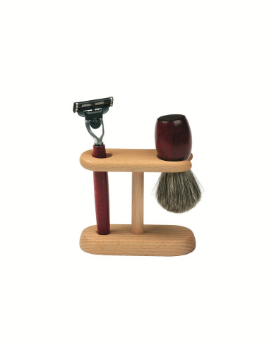Soporte de afeitar (brocha y maquinilla) Redecker madera de haya 11 - Imagen 1