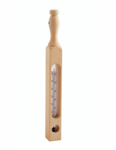 Termómetro de baño Redecker madera de haya y vidrio 25 cm