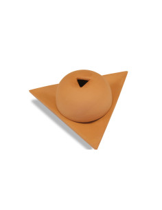 Quemador papel Armenia / incienso de barro natural triangular con tapa 14 cm