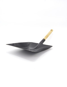 Recogedor de metal con mango de madera de haya FSC Waldkraft color negro