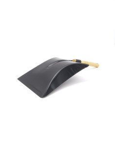 Recogedor de metal con mango de madera de haya FSC Waldkraft color negro 2