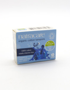 Tampón regular sin aplicador bio  Natracare 10 uds