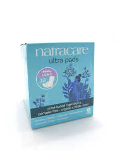 Compresas extra largas con alas bio Natracare 10 uds