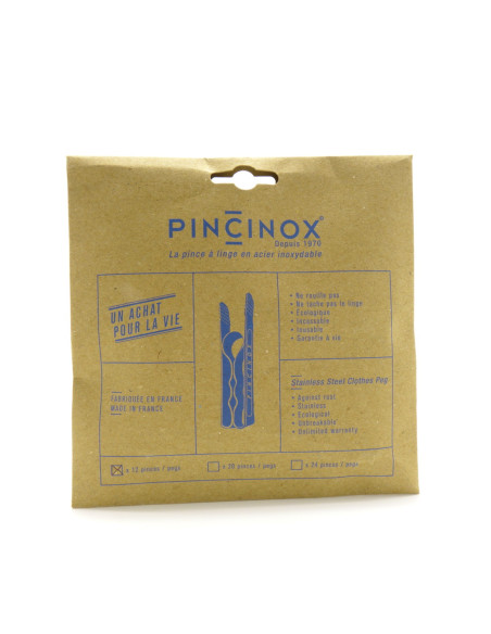 Pinzas de la ropa acero inoxidable, 12ud (estuche kraft) - Imagen 2