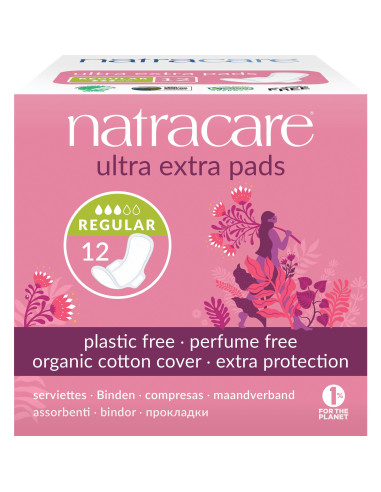 Compresa ultra extra normal con alas bio Natracare 12 uds - Imagen 1