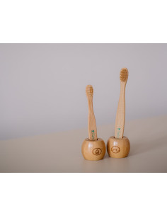 Portacepillo de dientes de bambú