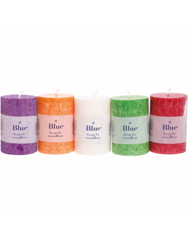 Velas estearina pequeña colores variados, 56 x 80 mm 174 gr, caja de 6 uds - Imagen 1