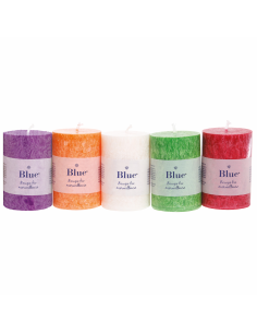 Velas estearina grande, colores variados 75 x 120 mm 483...