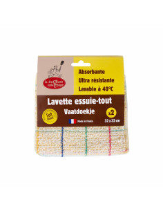 Paños de limpieza 100% fibras recicladas 32 x 32 cm, 2 uds